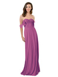 Wild Berry A-Line Strapless Sweetheart Off the Shoulder Long Bridesmaid Dress Jamila