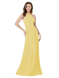 Daffodil A-Line Halter Sleeveless Long Bridesmaid Dress Anum