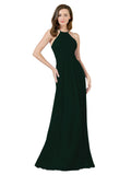 Ever Green A-Line Halter Sleeveless Long Bridesmaid Dress Anum