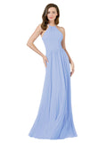 Lavender A-Line Halter Sleeveless Long Bridesmaid Dress Anum