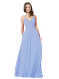 Lavender A-Line V-Neck Sleeveless Long Bridesmaid Dress Keeley