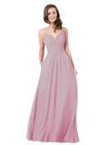 Primrose A-Line V-Neck Sleeveless Long Bridesmaid Dress Keeley