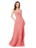 Desert Rose A-Line Spaghetti Straps Sleeveless Long Bridesmaid Dress Helma