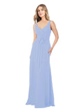 Lavender A-Line V-Neck Sleeveless Long Bridesmaid Dress Dina