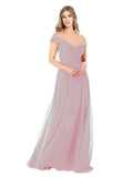 Primrose A-Line Off the Shoulder Sleeveless Long Bridesmaid Dress Alva