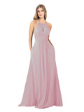 Primrose A-Line High Neck Sleeveless Long Bridesmaid Dress Cassiopeia