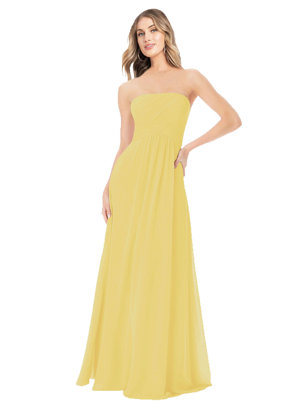Daffodil A-Line Strapless Sleeveless Long Bridesmaid Dress Ciel