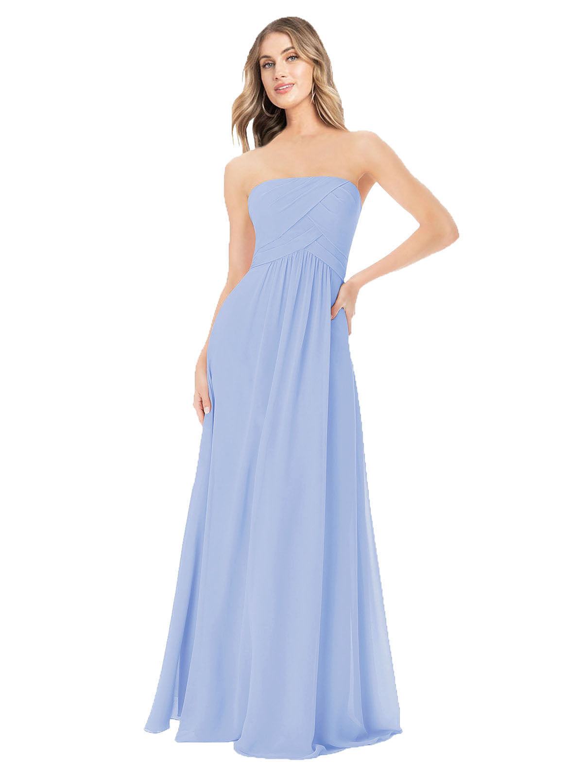 Lavender A-Line Strapless Sleeveless Long Bridesmaid Dress Ciel