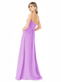 Violet A-Line Strapless Sleeveless Long Bridesmaid Dress Ciel