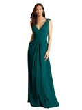 Hunter A-Line V-Neck Floor Length Long Bridesmaid Dress Anastasia