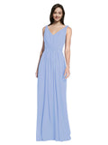 Long A-Line V-Neck Sleeveless Lavender Chiffon Bridesmaid Dress Ezra
