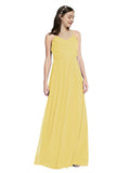 Long A-Line Cowl Sleeveless Daffodil Chiffon Bridesmaid Dress Jasper