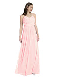 Long A-Line Cowl Sleeveless Pink Chiffon Bridesmaid Dress Jasper