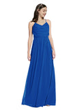 Long A-Line Cowl Sleeveless Royal Blue Chiffon Bridesmaid Dress Jasper