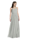 Long A-Line Cowl Sleeveless Silver Chiffon Bridesmaid Dress Jasper
