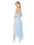 RightBrides Deane Light Sky Blue A-Line V-Neck Sleeveless Short Bridesmaid Dress