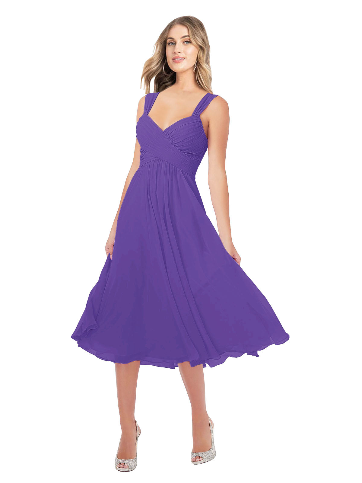 RightBrides Rodney Purple A-Line Sweetheart Sleeveless Short Bridesmaid Dress