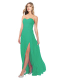 Emerald Green A-Line Strapless Sweetheart Sleeveless Long Bridesmaid Dress Fulton