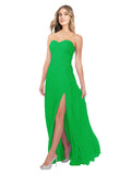 Green A-Line Strapless Sweetheart Sleeveless Long Bridesmaid Dress Fulton