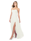 Ivory A-Line Strapless Sweetheart Sleeveless Long Bridesmaid Dress Fulton