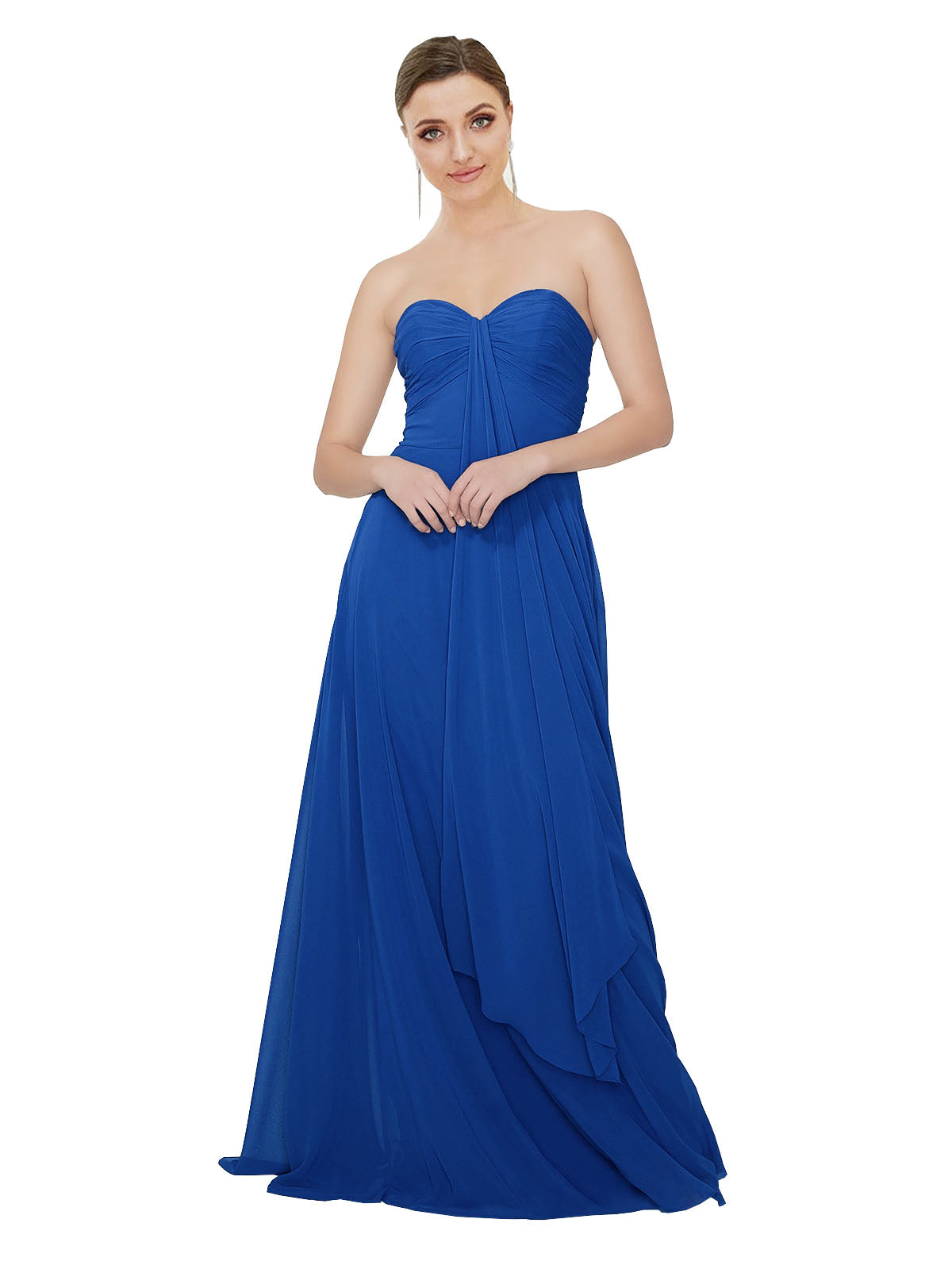Royal Blue A-Line Sweetheart, Strapless Sleeveless Long Bridesmaid Dress Austyn