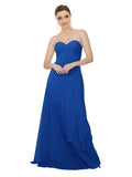 Royal Blue A-Line Sweetheart, Strapless Sleeveless Long Bridesmaid Dress Austyn