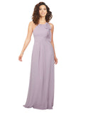 Pink Glow A-Line Halter Sleeveless Long Bridesmaid Dress Zayla