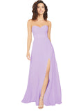 Lilac A-Line Sweetheart, Strapless Sleeveless Long Bridesmaid Dress Kristie
