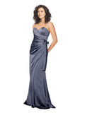 Dusk A-Line Sweetheart Strapless Sleeveless Long Silky Satin Bridesmaid Dress Manuella