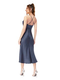 Dusk Sheath Cowl Sleeveless Short Silky Satin Bridesmaid Dress Brianne