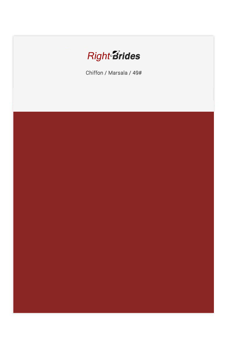 Marsala Color Swatches for Chiffon Bridesmaid Dresses