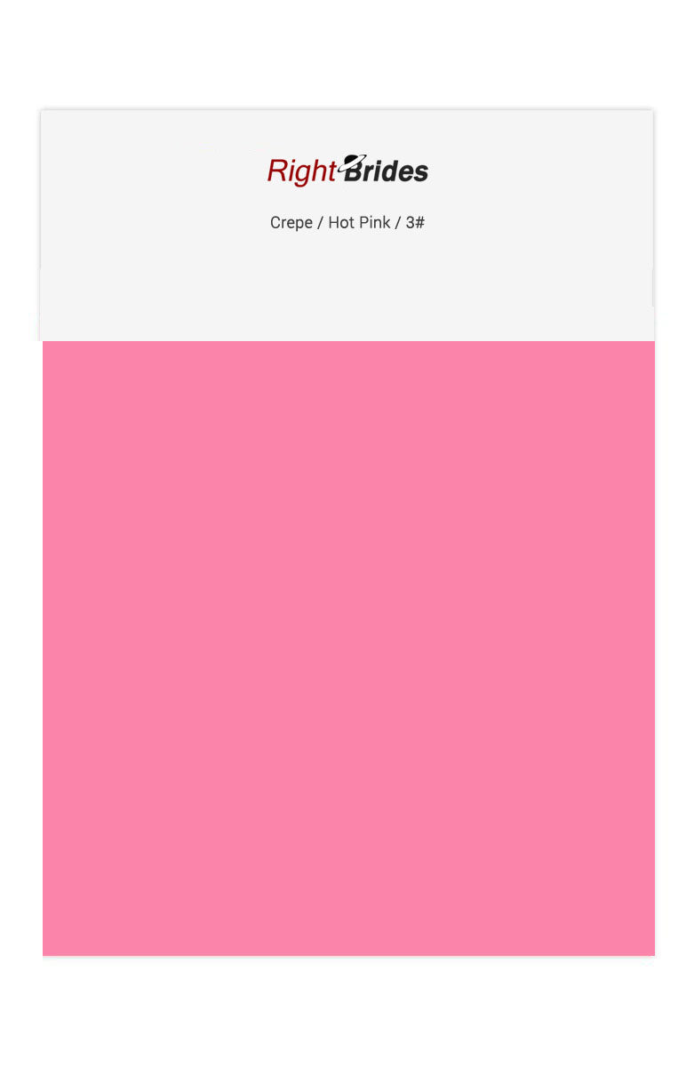 Hot Pink Color Swatches for Crepe Bridesmaid Dresses