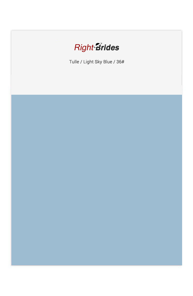 Light Sky Blue Color Swatches for Tulle Bridesmaid Dresses