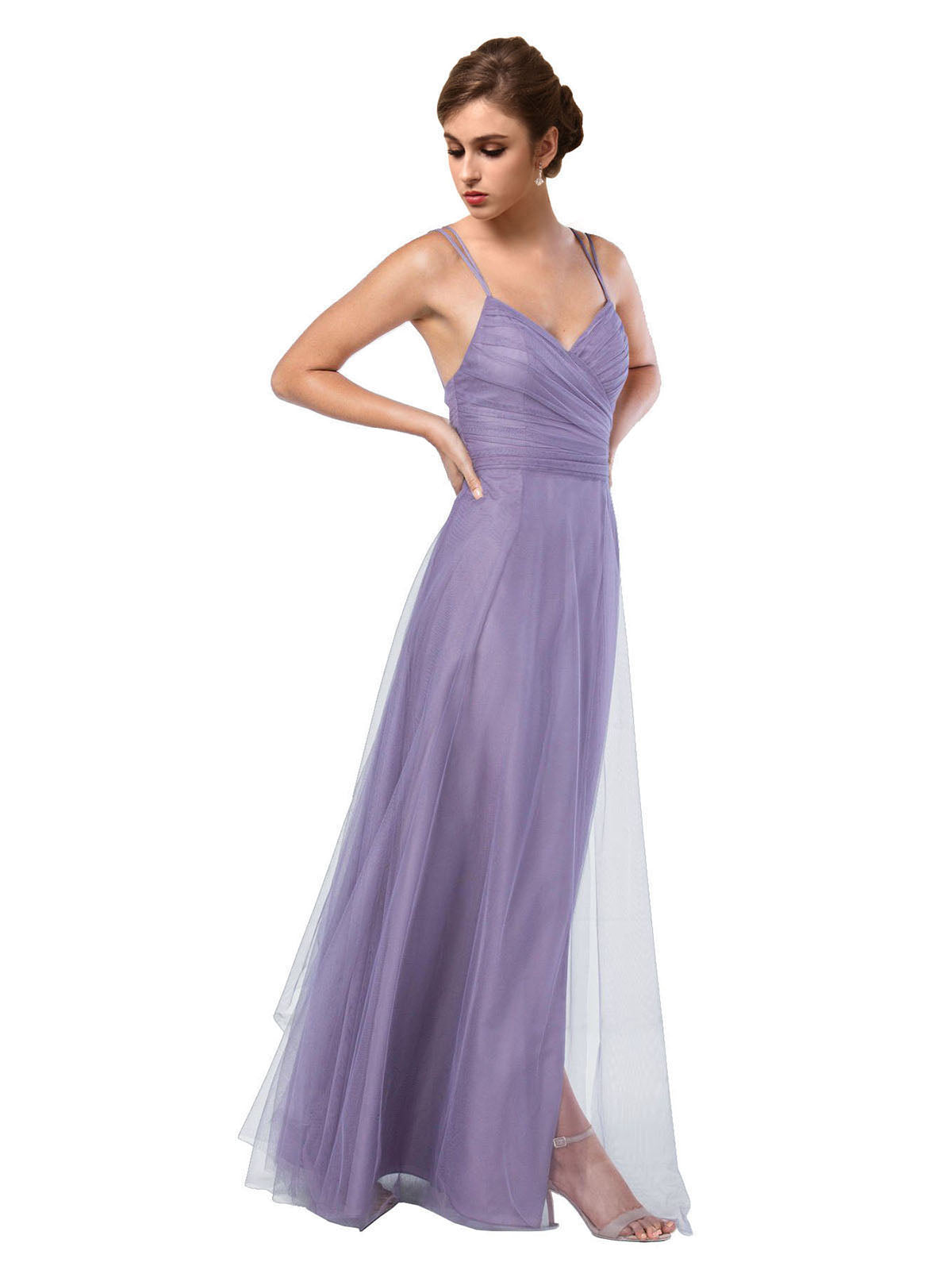 Online Shopping Cheap A-Line Spaghetti Straps Floor Length Sleeveless Long Purple 98# Bridesmaid Dresses Rebekah